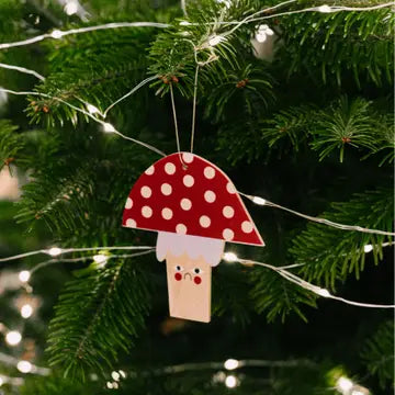 Wooden Mushroom Christmas tree hanging decoration