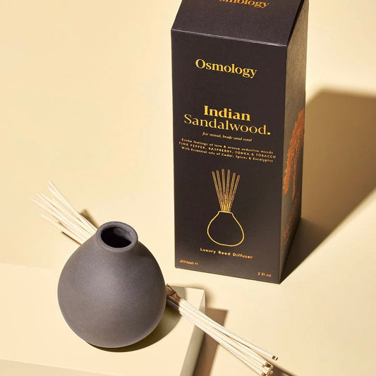 Indian Sandalwood Scented Reed Diffuser In A Reusable Clay Vase - THE BRISTOL ARTISAN