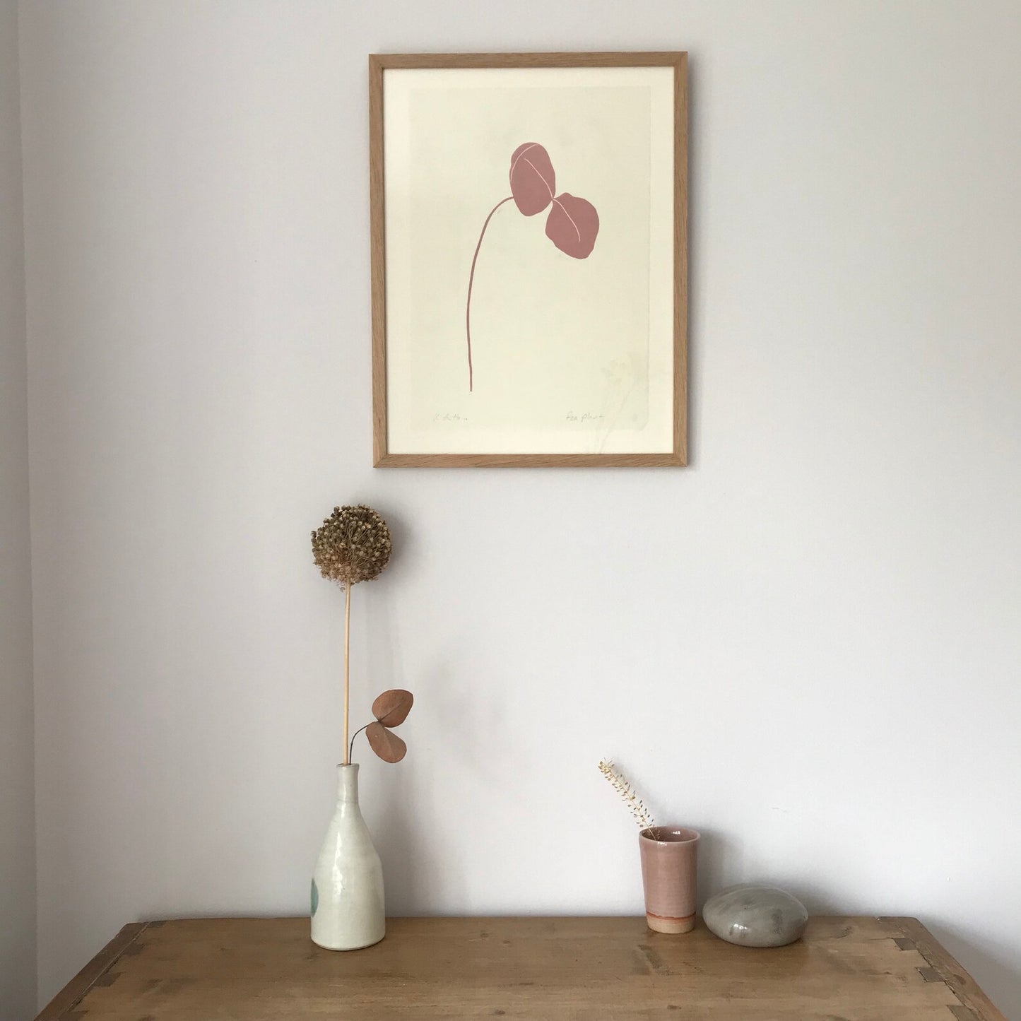 Kathy Hutton Lino Print - Peashoot - THE BRISTOL ARTISAN