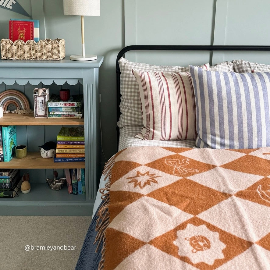 Lambswool Baby Blanket - Harlequin Jacquard - THE BRISTOL ARTISAN