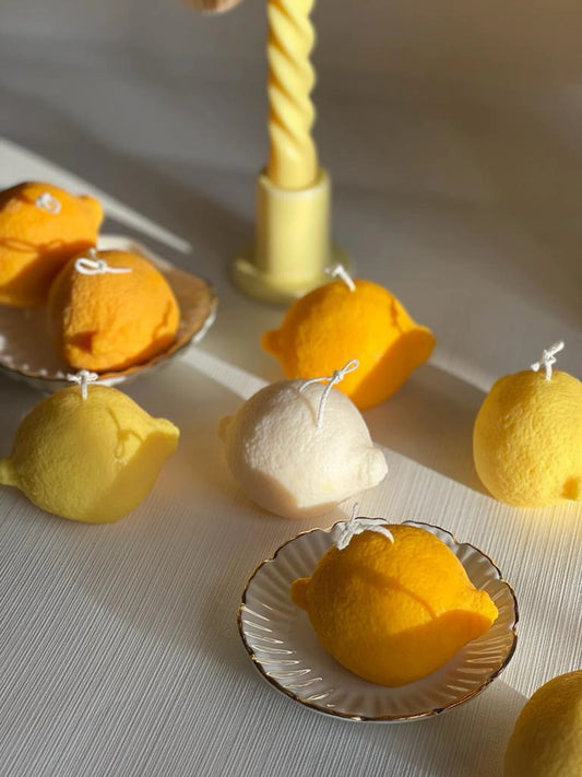 Lemon Shaped Scented Soy Wax Candle - THE BRISTOL ARTISAN