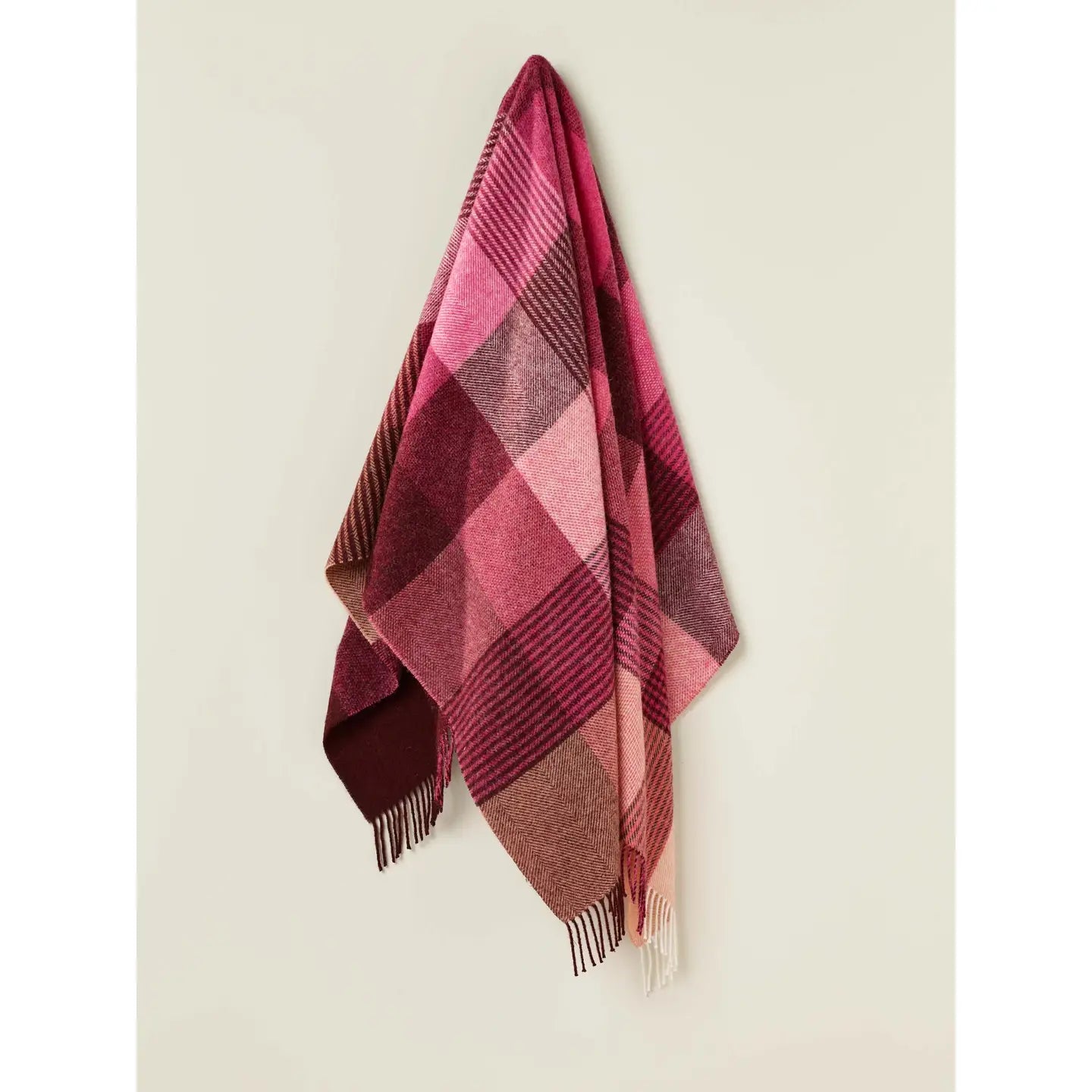 Lindsey Pure Wool Throw - Rasberry - THE BRISTOL ARTISAN