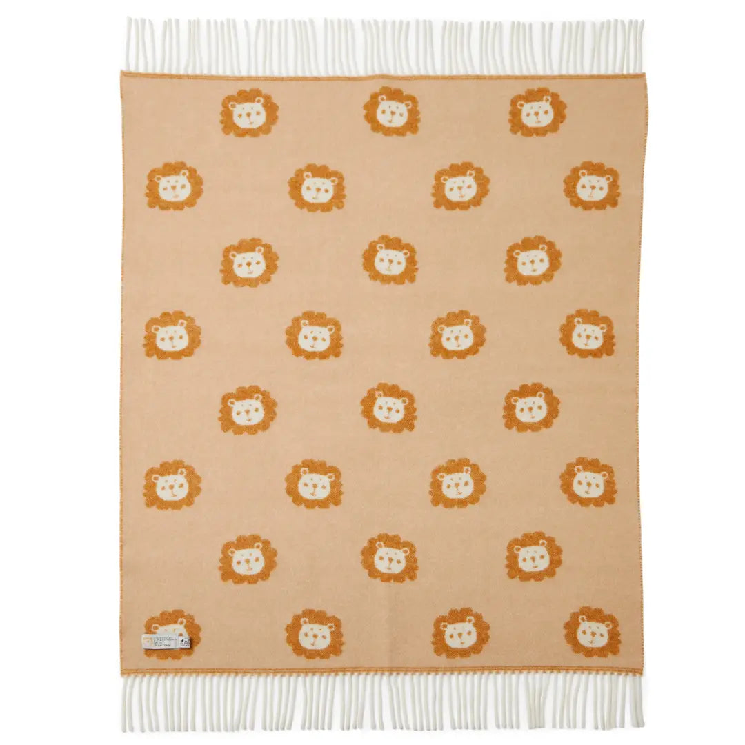 Merino Wool Lion Baby Blanket - THE BRISTOL ARTISAN