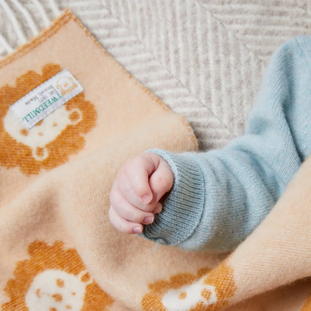 Merino Wool Lion Baby Blanket - THE BRISTOL ARTISAN
