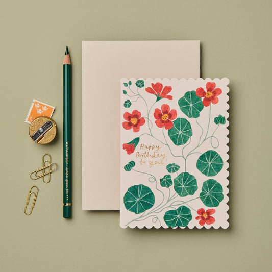 Nasturtium ‘Happy Birthday to You’ Card - THE BRISTOL ARTISAN