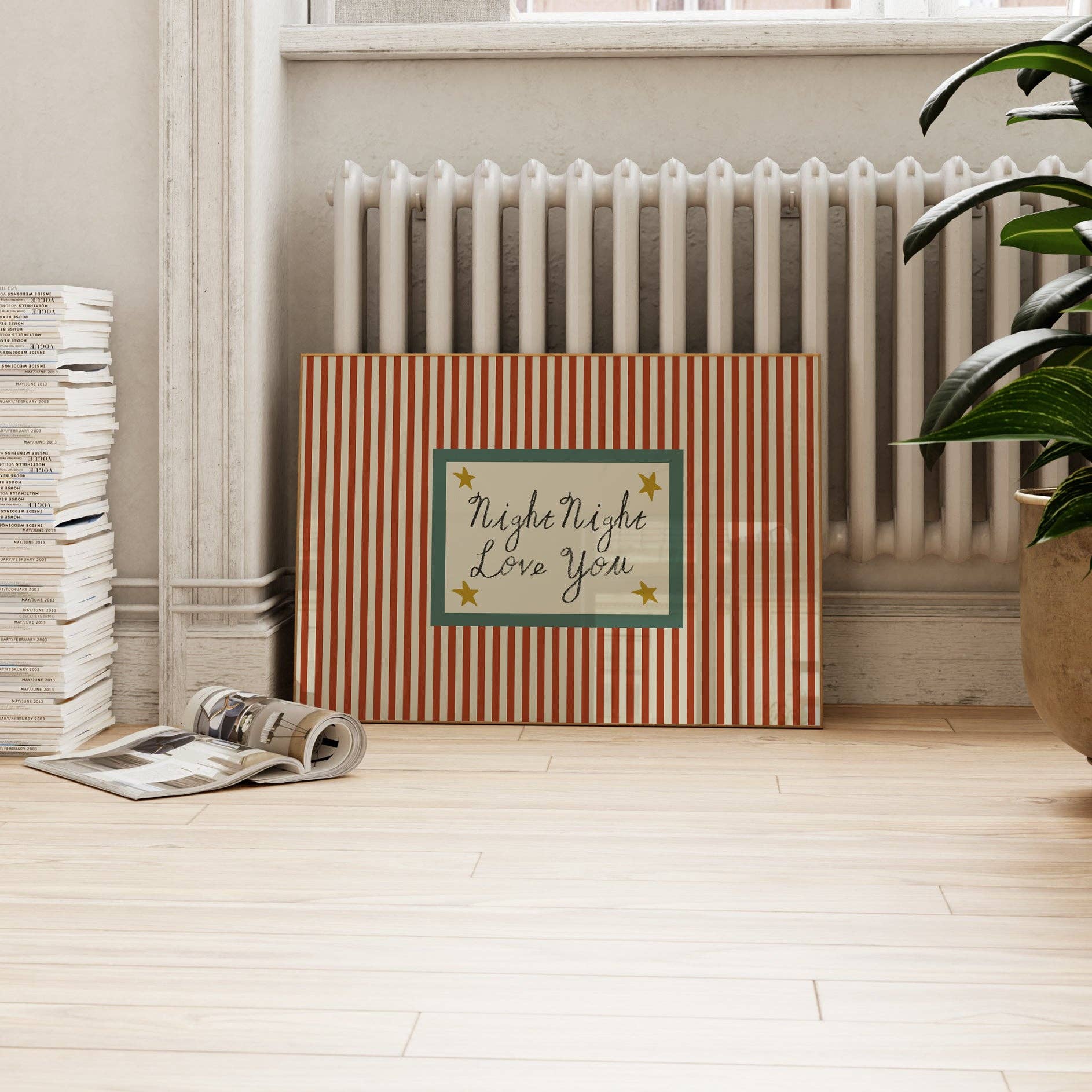 Night Night Love You Striped Print - A3 - THE BRISTOL ARTISAN