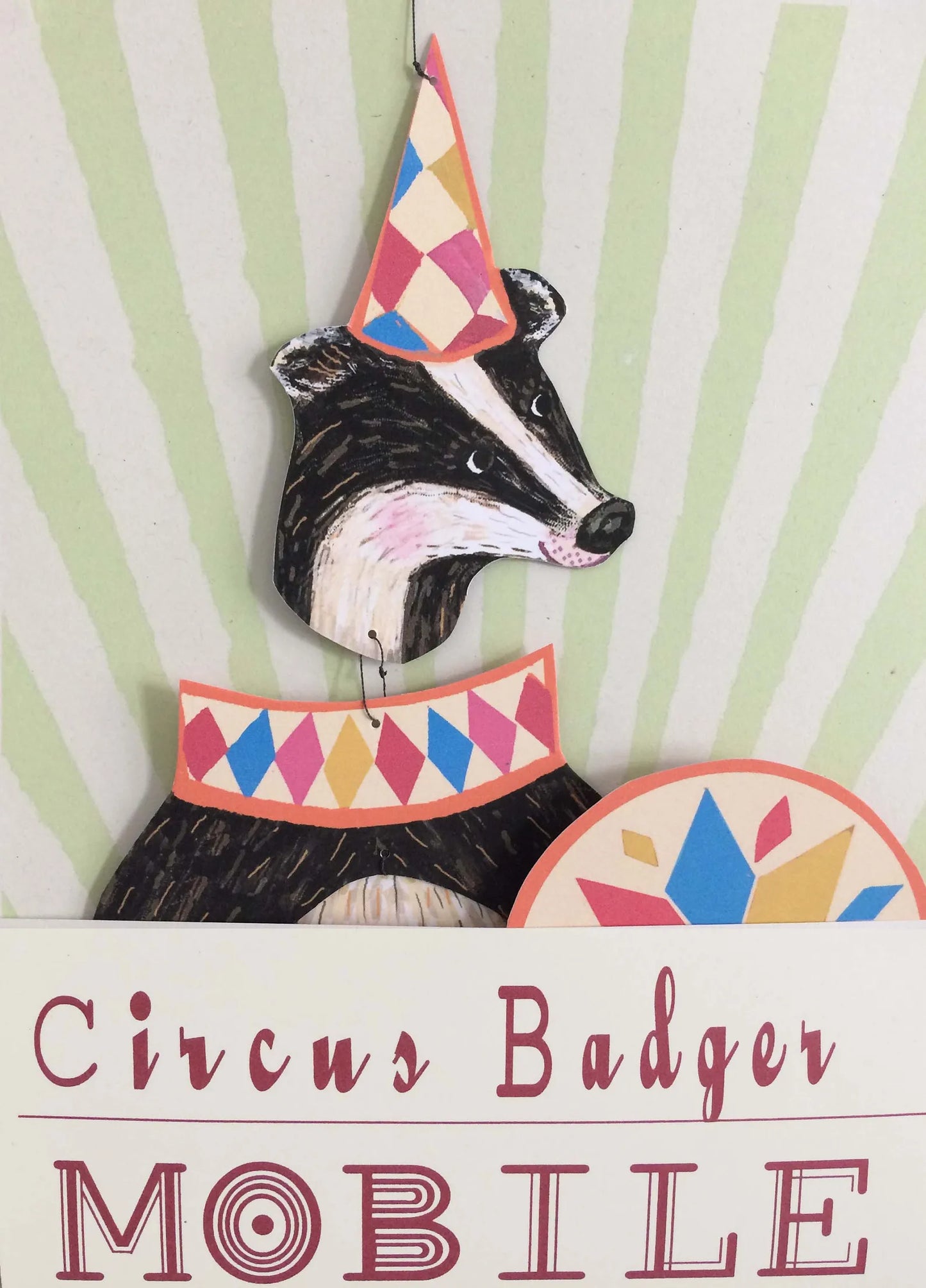 Nursery Room Circus Badger Kinetic Mobile - THE BRISTOL ARTISAN