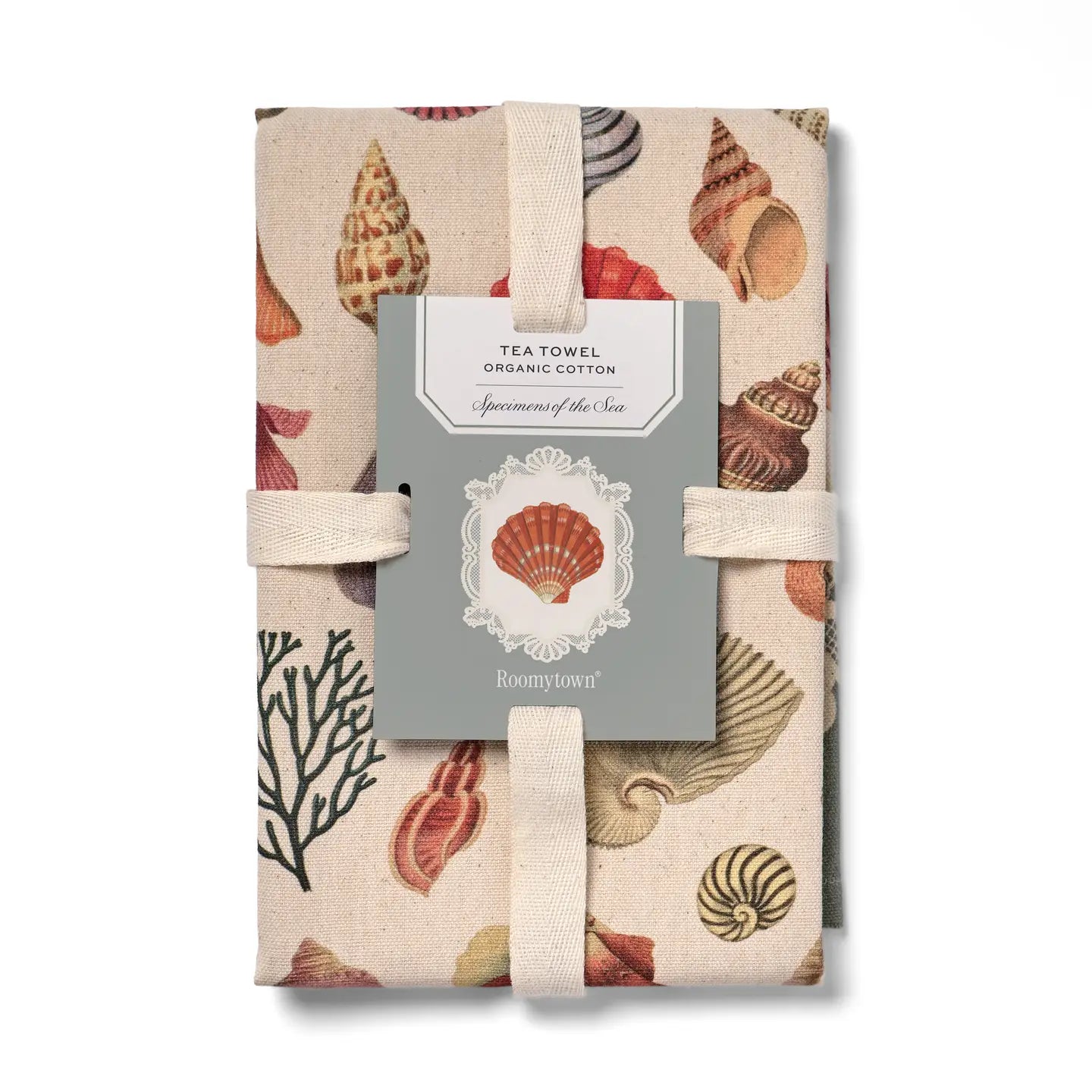Organic Cotton Tea Towel - Specimens of the Sea - THE BRISTOL ARTISAN