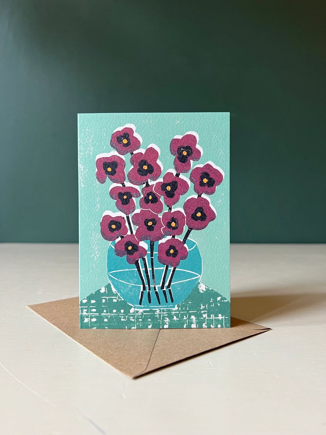 Pansy Burgundy Card - THE BRISTOL ARTISAN