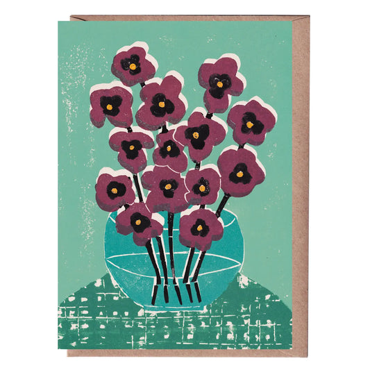 Pansy Burgundy Card - THE BRISTOL ARTISAN