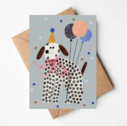 Party dog Birthday Card - THE BRISTOL ARTISAN
