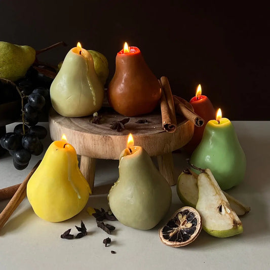 Pear and Freesia Scented Soy Wax Candle - light green - THE BRISTOL ARTISAN
