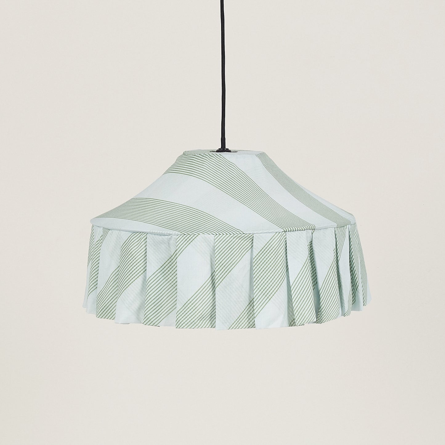Pendant lampshade Nicole / green stripe - THE BRISTOL ARTISAN