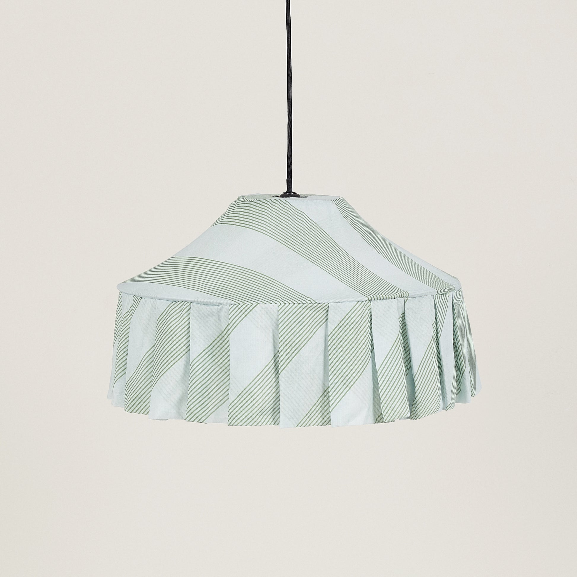 Pendant lampshade Nicole / green stripe - THE BRISTOL ARTISAN