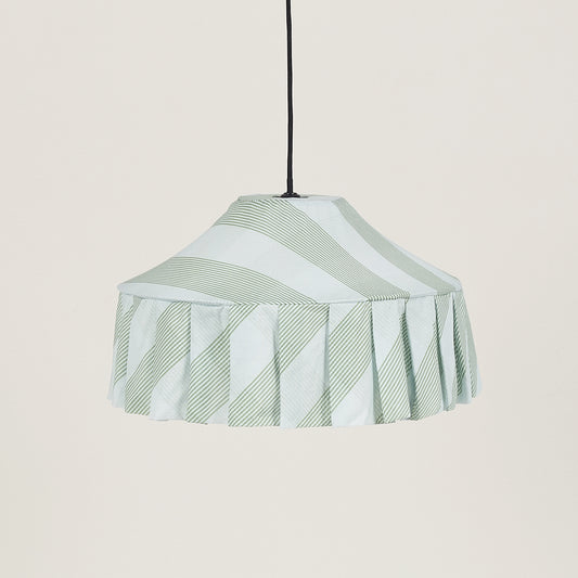 Pendant lampshade Nicole / green stripe - THE BRISTOL ARTISAN