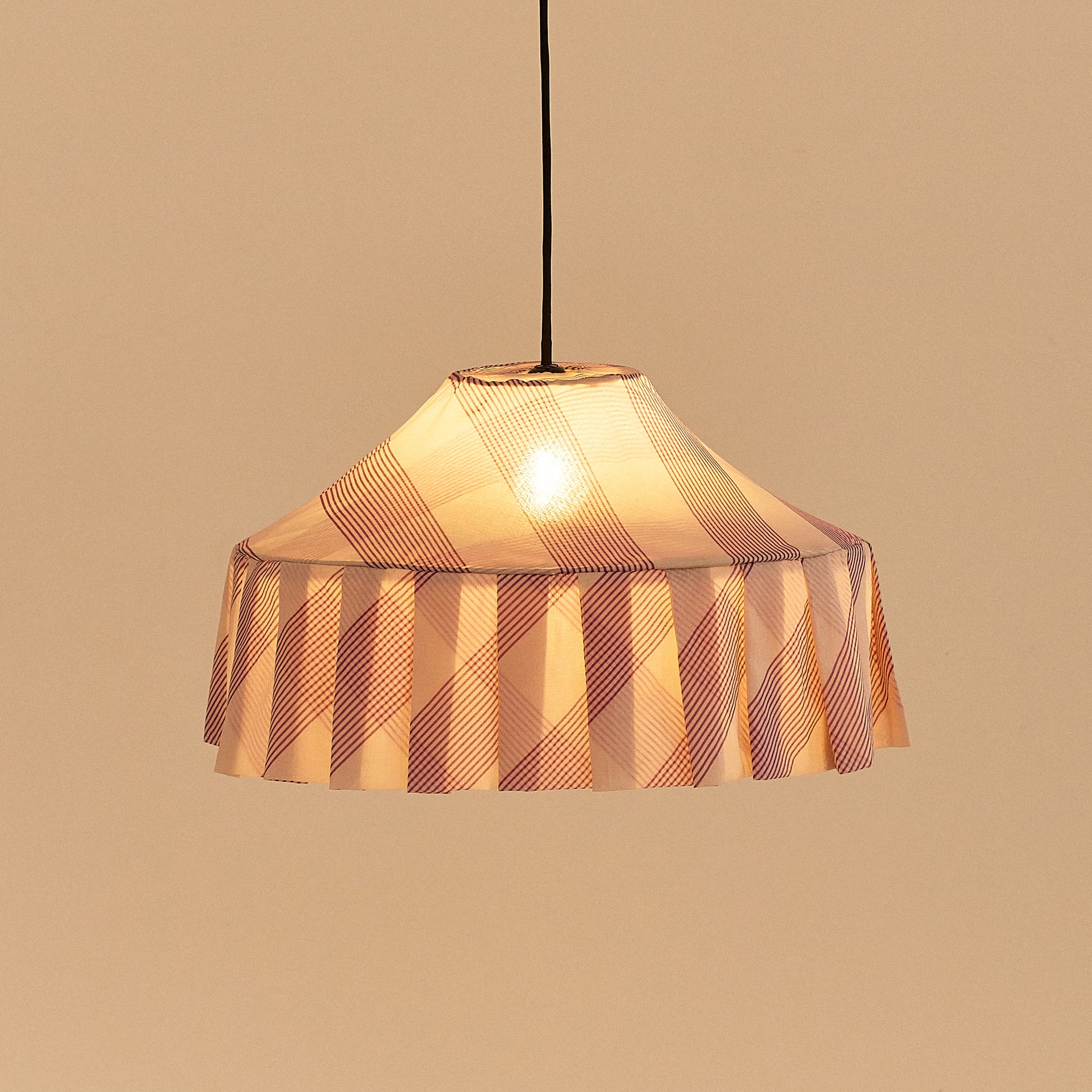 Pendant lampshade Nicole / lilac stripe - THE BRISTOL ARTISAN