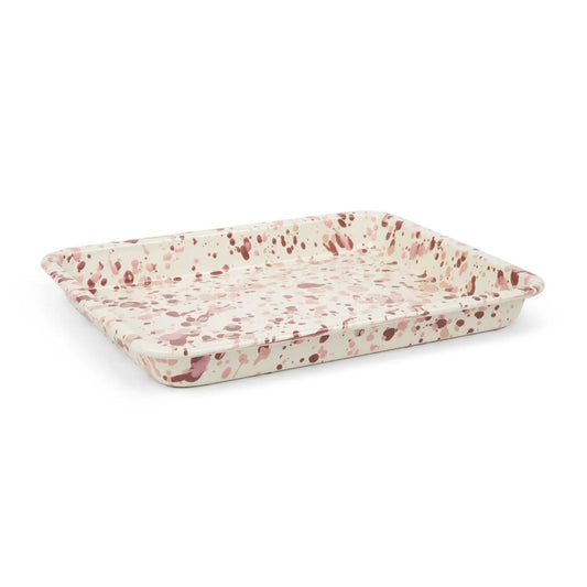 Pink Splatter Enamel Tray - THE BRISTOL ARTISAN