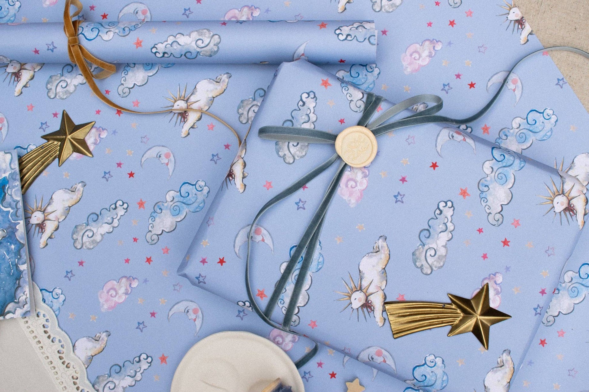 Polar bear 'Moonbeam' Gift Wrap - THE BRISTOL ARTISAN