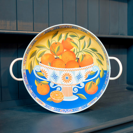 Printer Johnson Oranges Large Tray with Handles - THE BRISTOL ARTISAN
