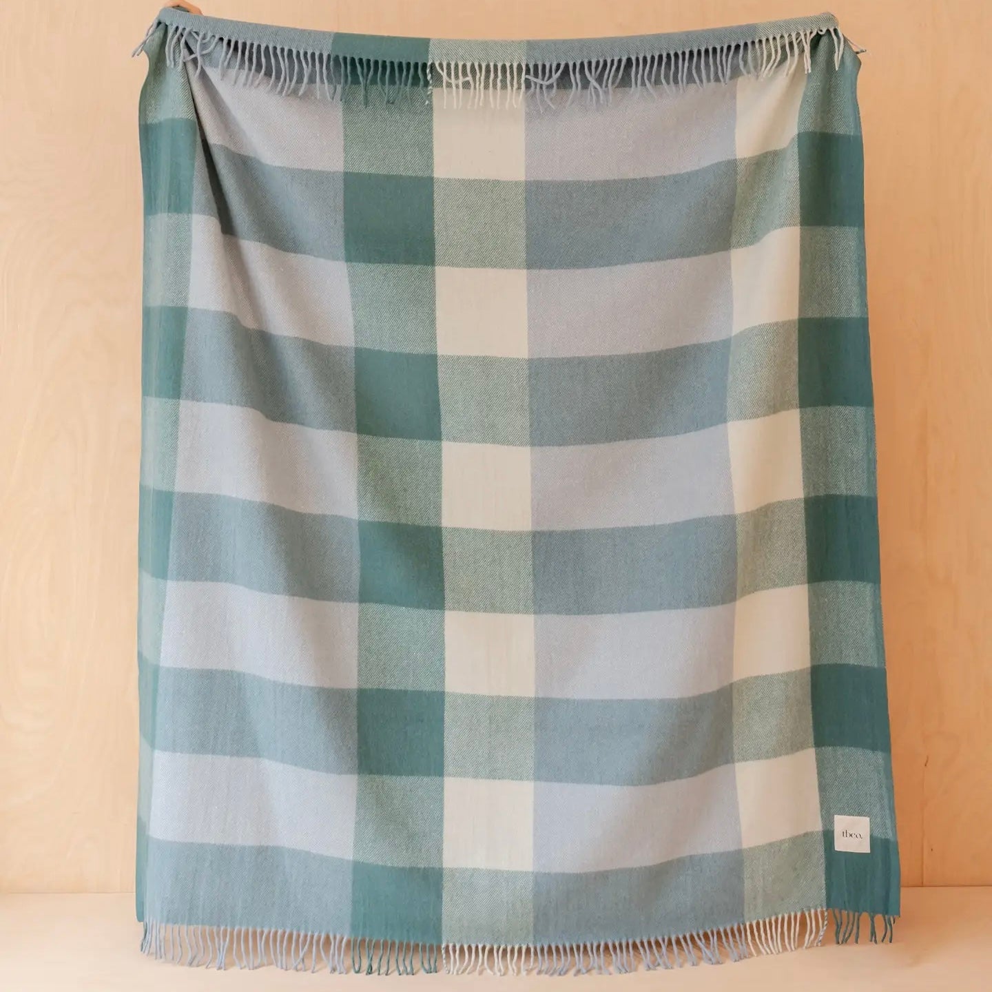 Recycled Wool Blanket in Blue Bold Check - THE BRISTOL ARTISAN