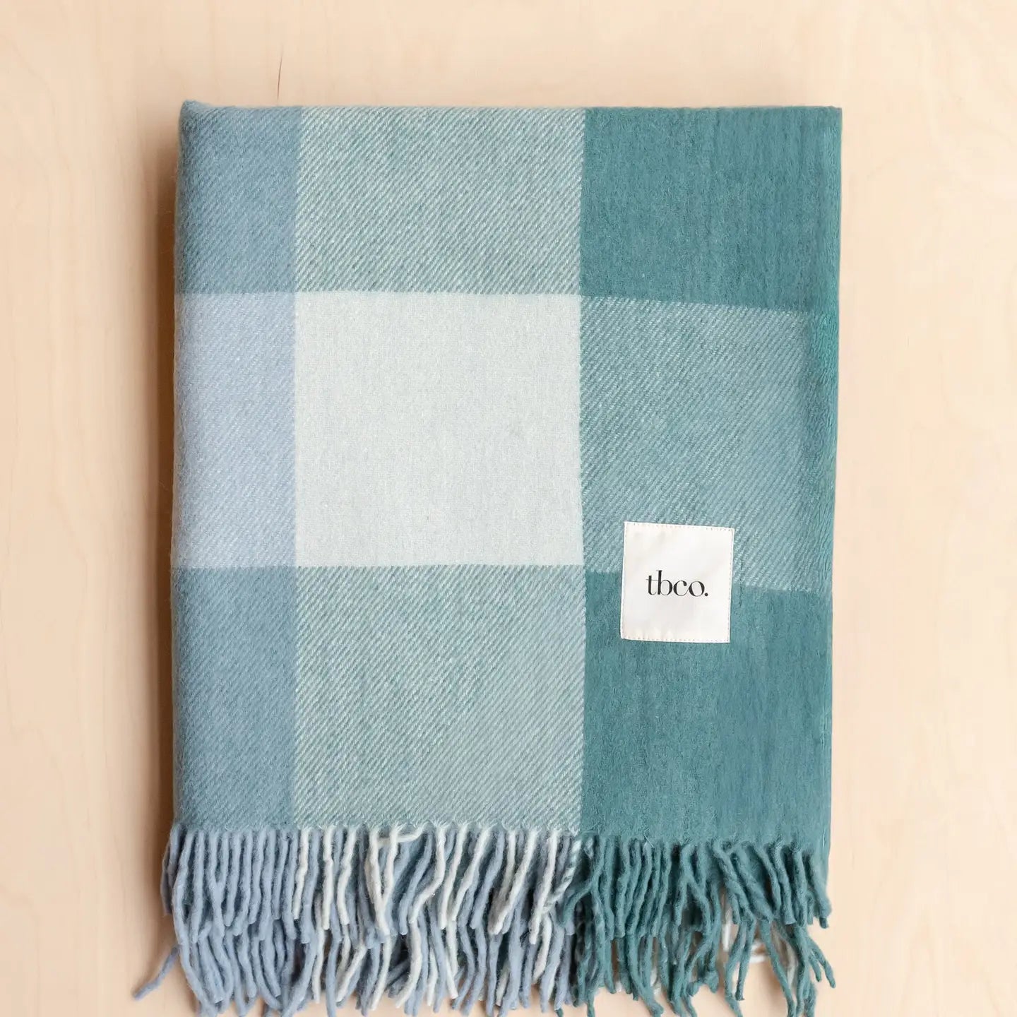 Recycled Wool Blanket in Blue Bold Check - THE BRISTOL ARTISAN