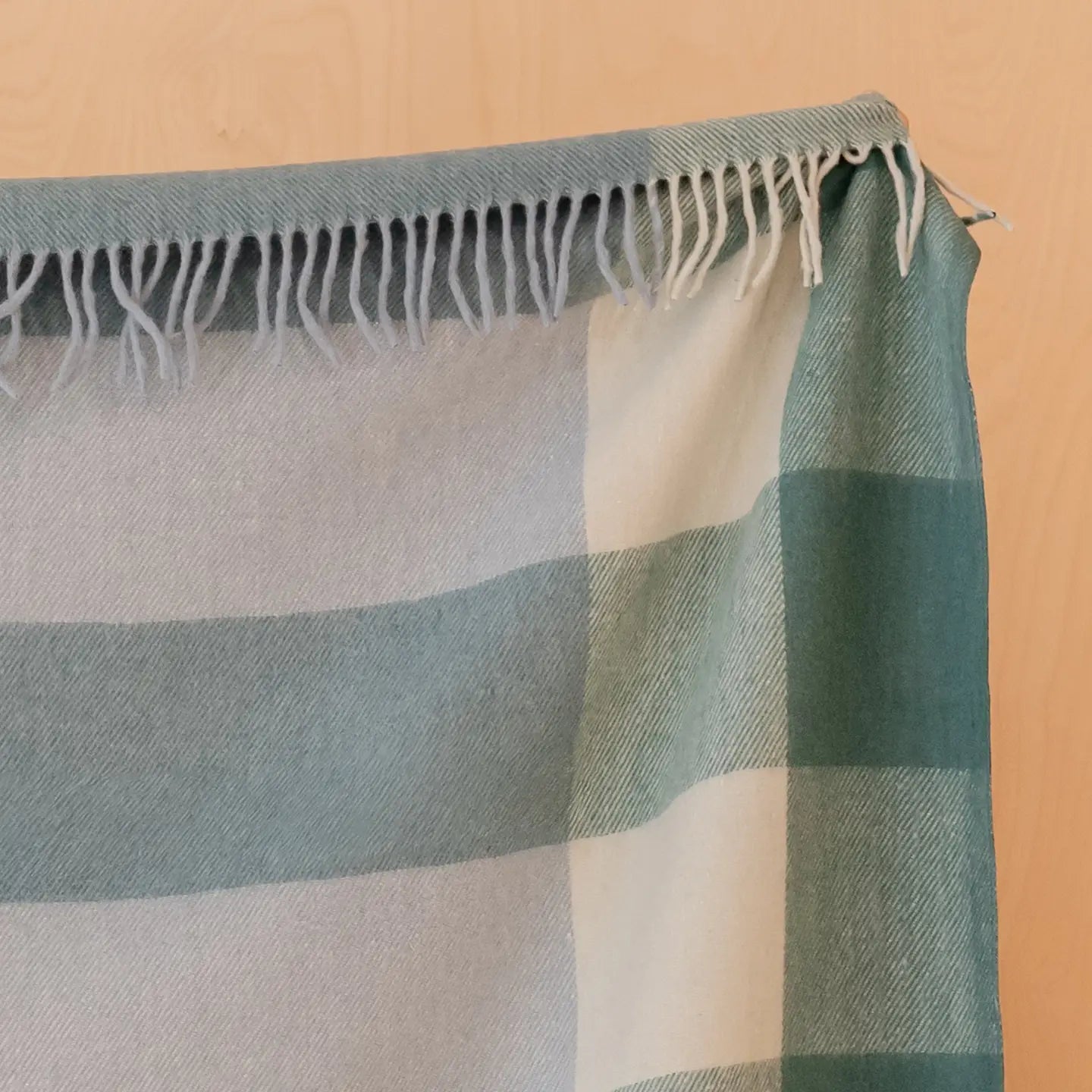 Recycled Wool Blanket in Blue Bold Check - THE BRISTOL ARTISAN