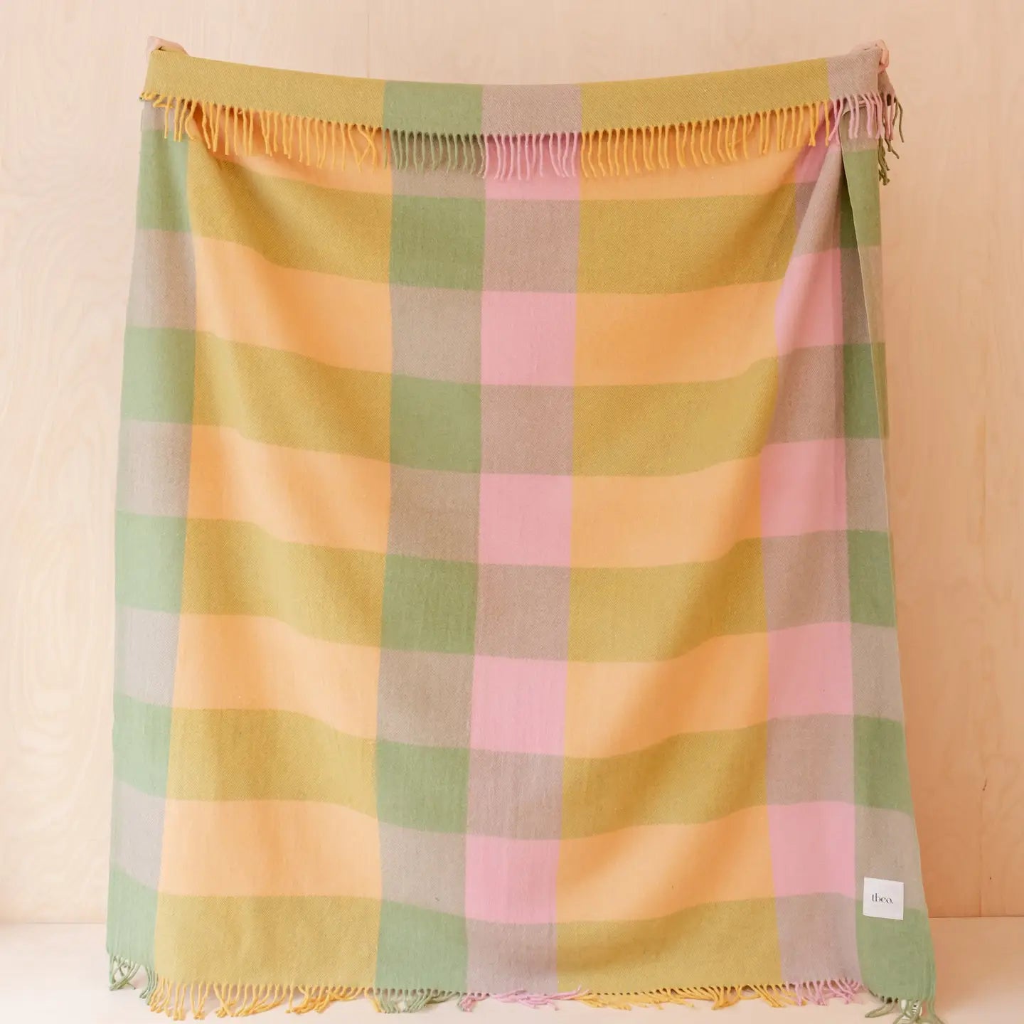 Recycled Wool Blanket in Green Bold Check - THE BRISTOL ARTISAN