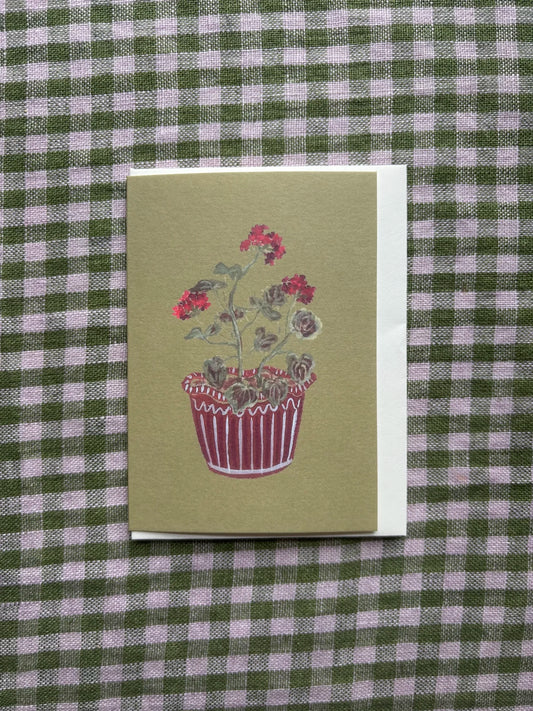 Red Geraniums Mini Card - THE BRISTOL ARTISAN