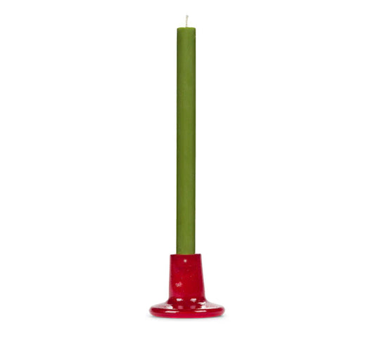 Red Glass Candle Holder - THE BRISTOL ARTISAN