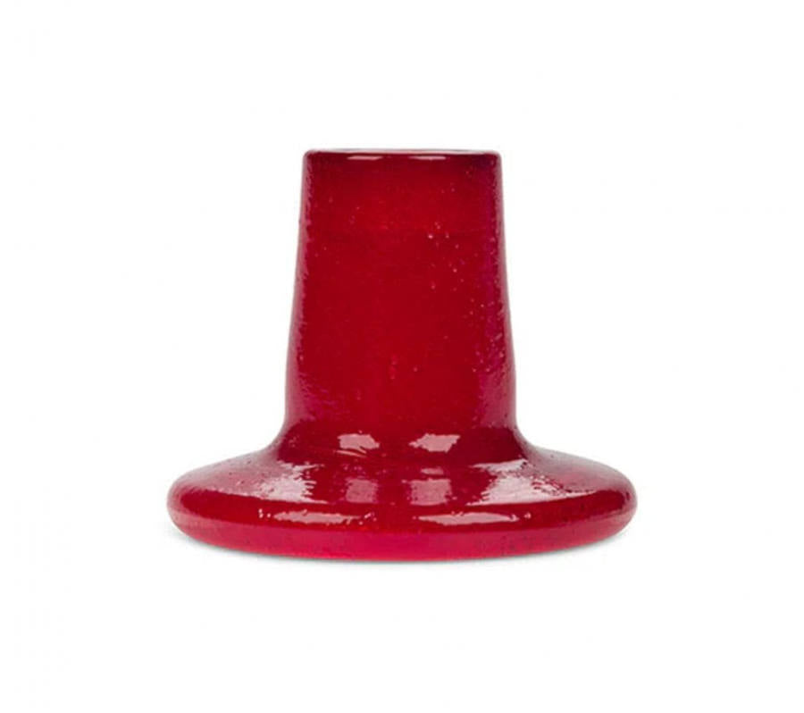 Red Glass Candle Holder - THE BRISTOL ARTISAN