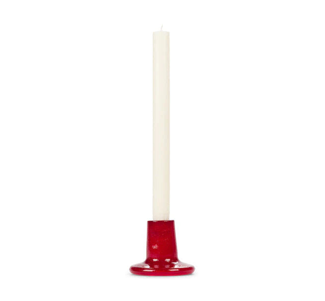 Red Glass Candle Holder - THE BRISTOL ARTISAN