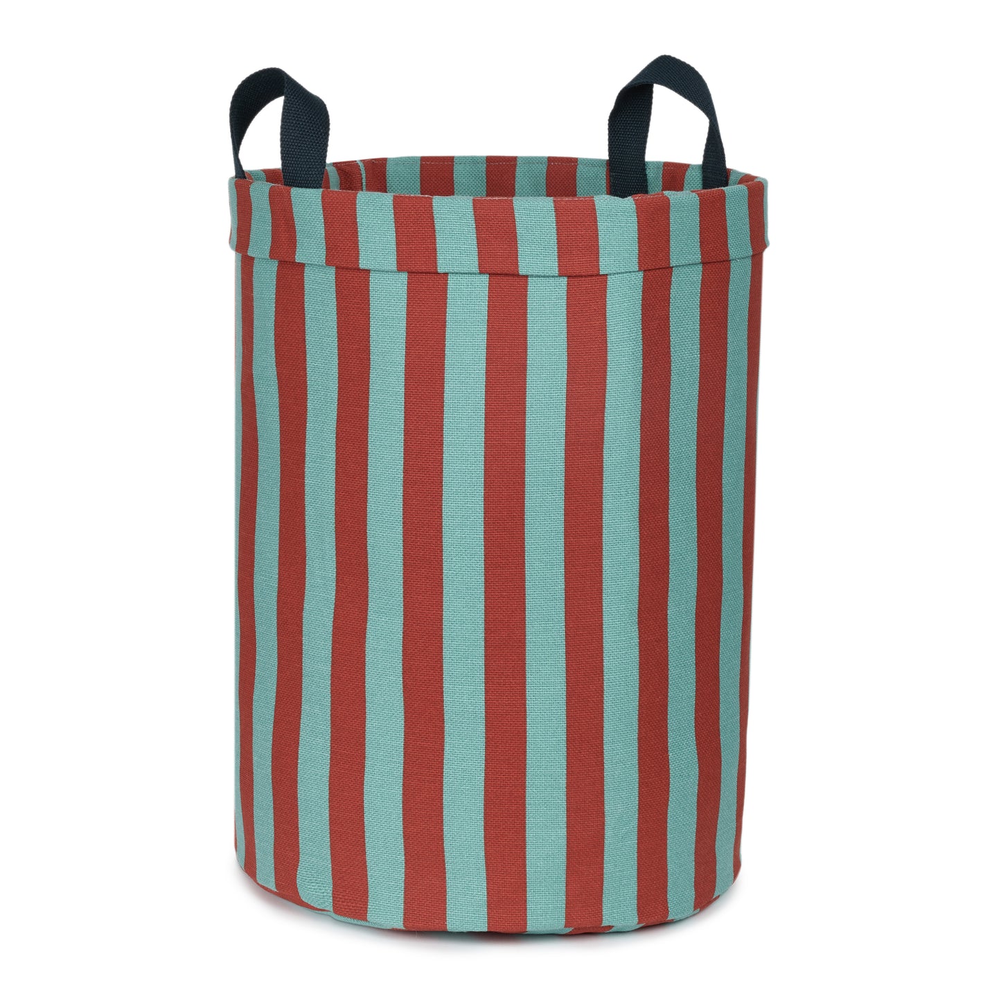 Round large storage basket - red teal stripes - THE BRISTOL ARTISAN