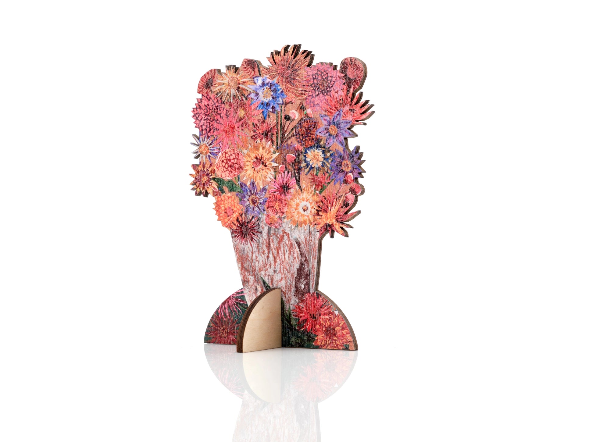 Dazzling Dahlias Card with Birch Keepsake and Stand - THE BRISTOL ARTISAN