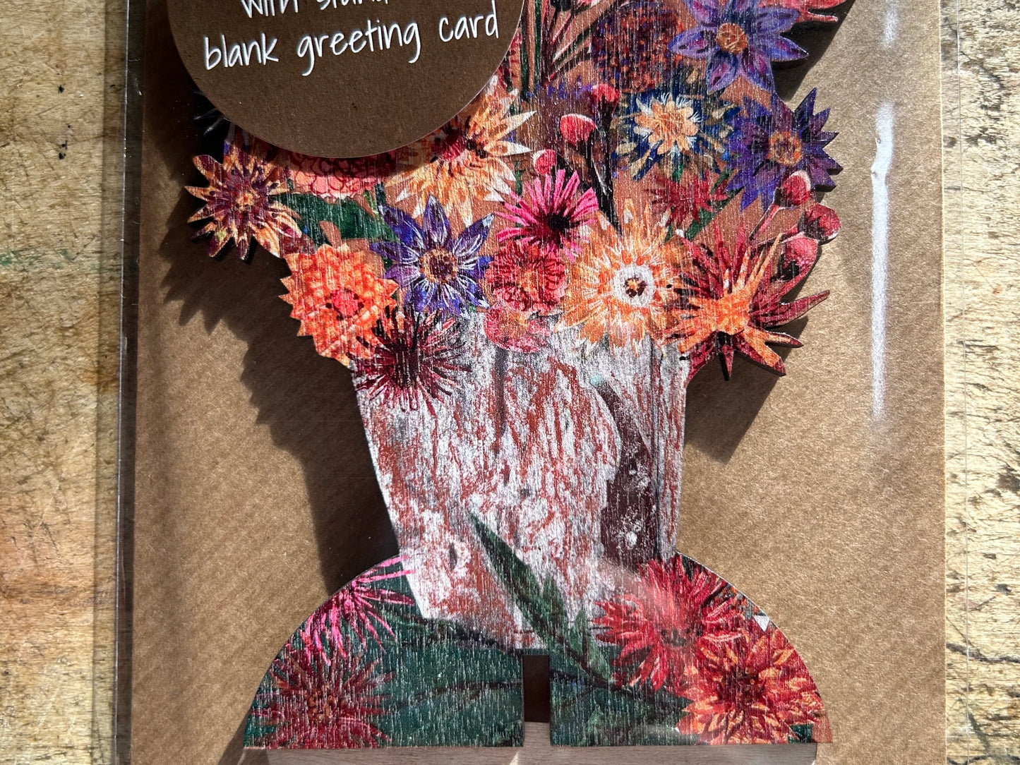 Dazzling Dahlias Card with Birch Keepsake and Stand - THE BRISTOL ARTISAN
