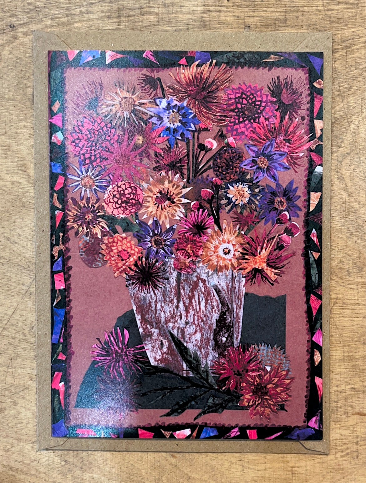 Dazzling Dahlias Card with Birch Keepsake and Stand - THE BRISTOL ARTISAN
