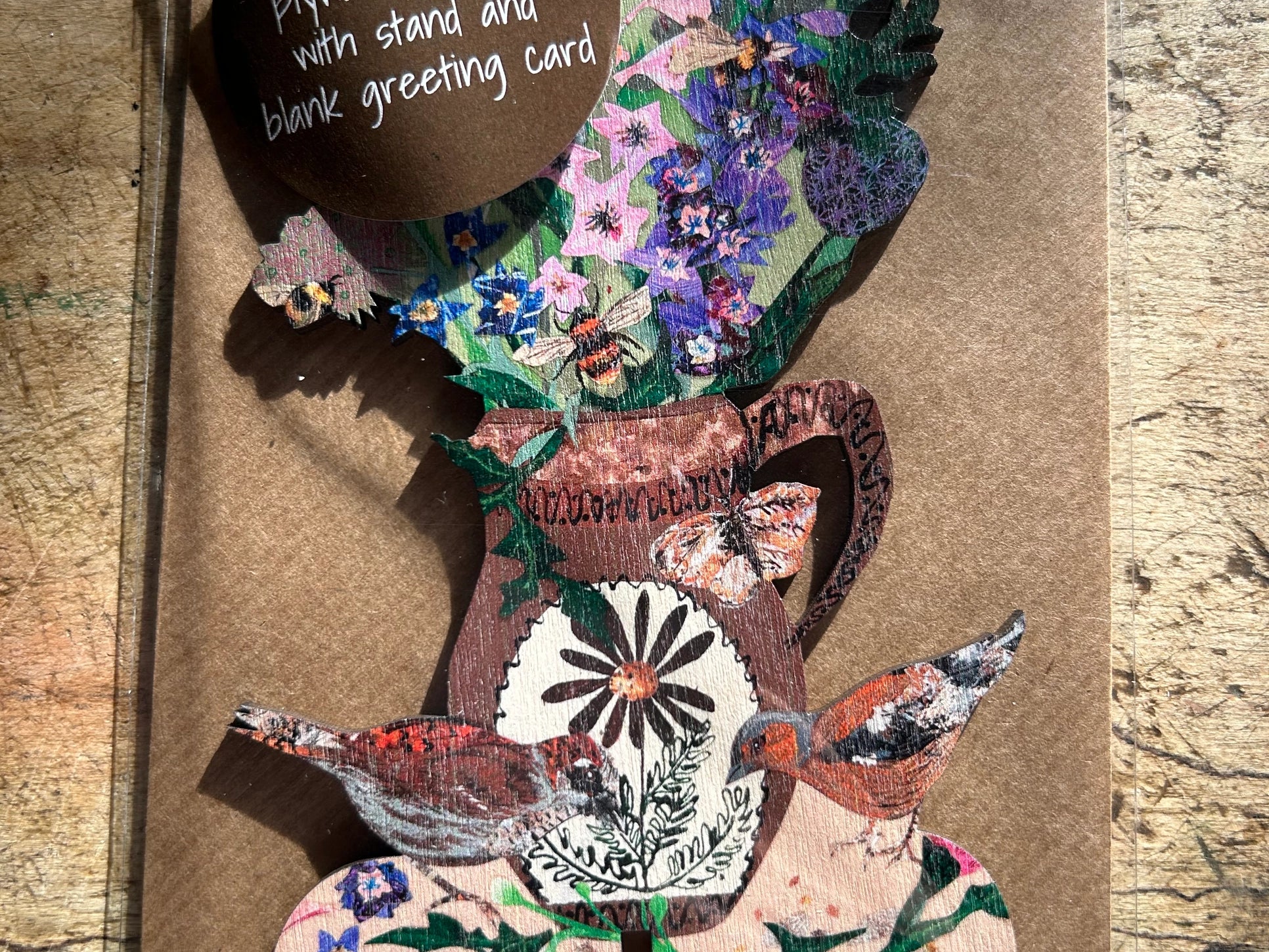Summer Blooms Card with Birch Keepsake and Stand - THE BRISTOL ARTISAN