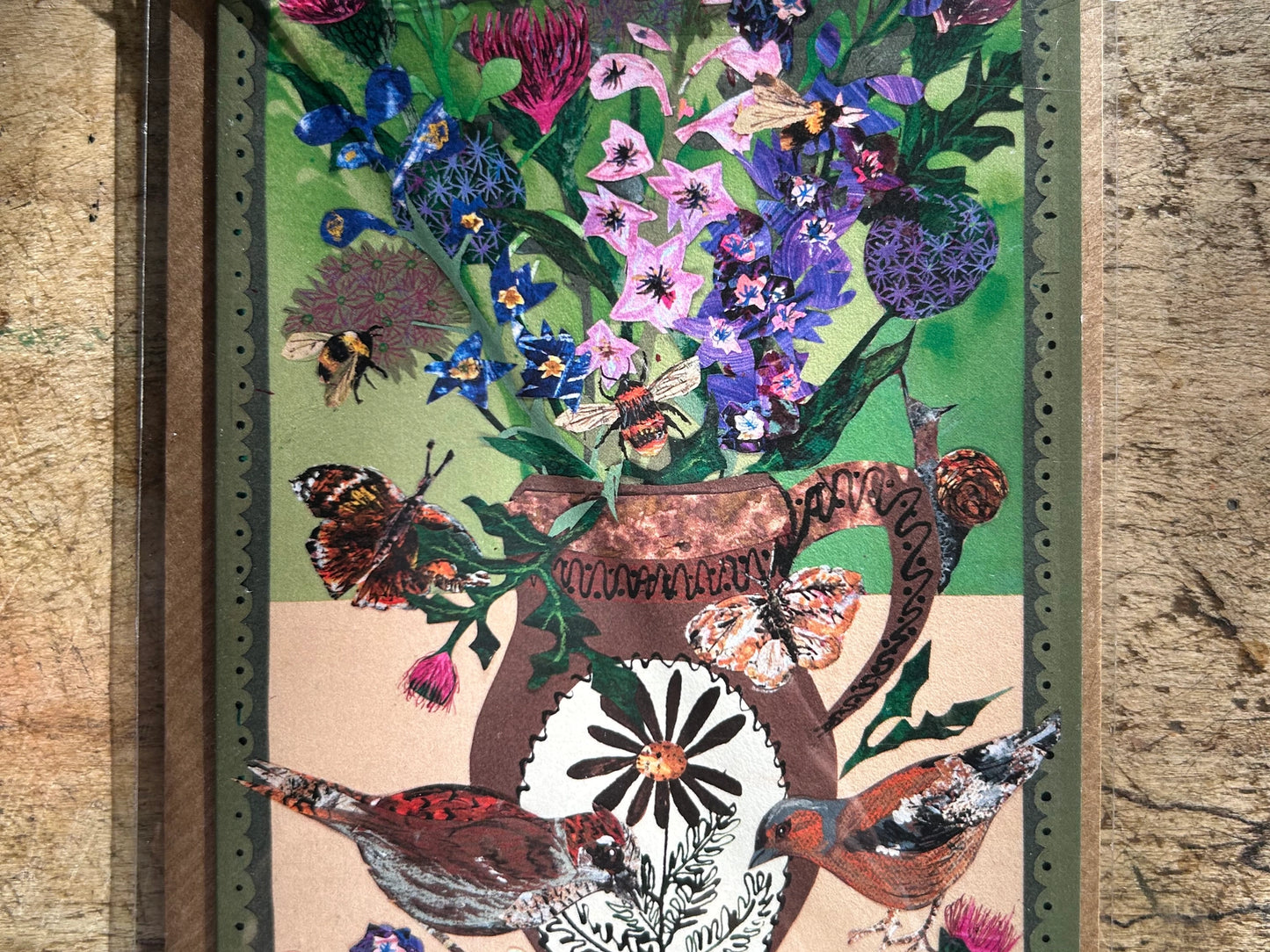 Summer Blooms Card with Birch Keepsake and Stand - THE BRISTOL ARTISAN
