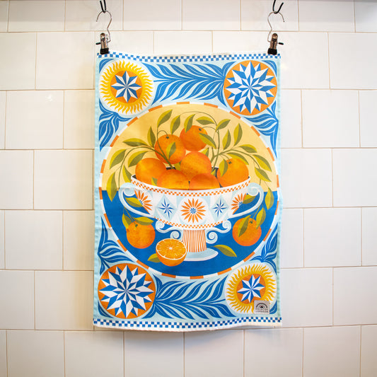 Orange Bowl Cotton Tea Towel - THE BRISTOL ARTISAN