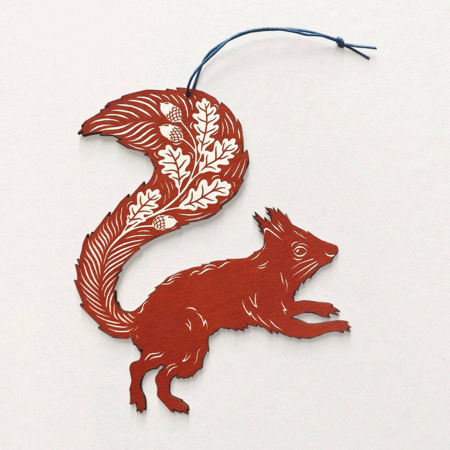 Screenprinted Wooden Decoration - Squirrel - THE BRISTOL ARTISAN