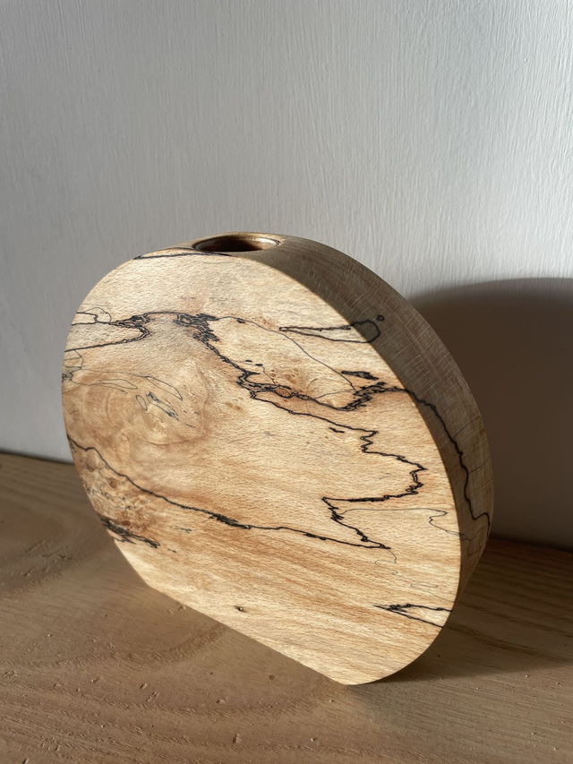 Spalted beech vase with glass insert - THE BRISTOL ARTISAN