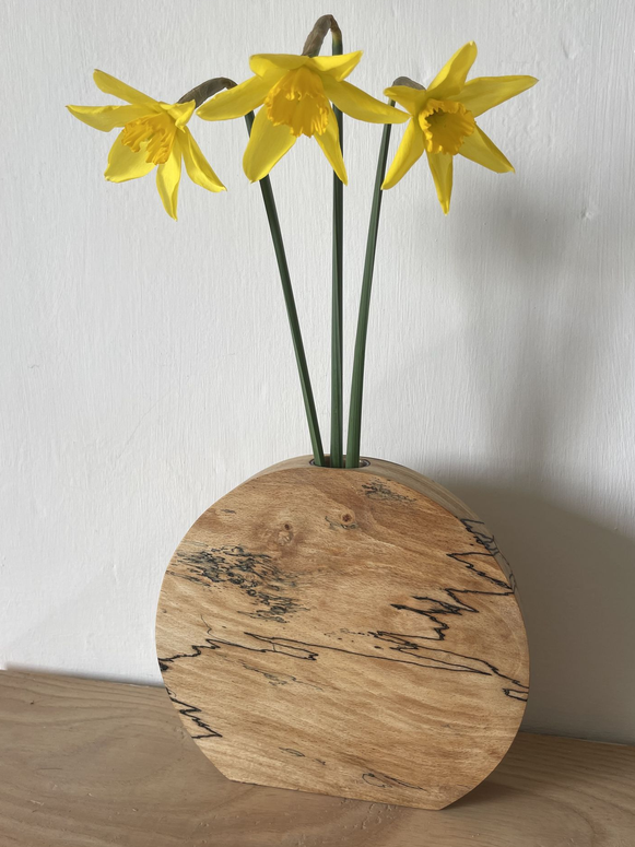 Spalted beech vase with glass insert - THE BRISTOL ARTISAN