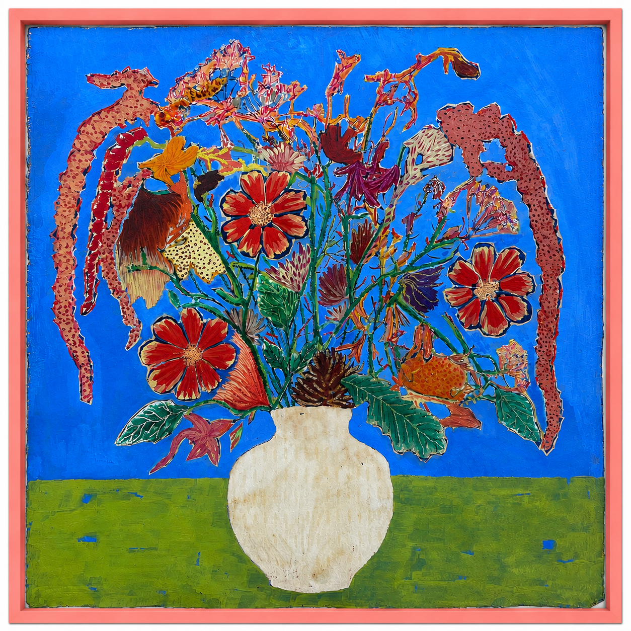 Summer Vase Amaranth Oak and Fennel oil painting by Sophie Rees - THE BRISTOL ARTISAN