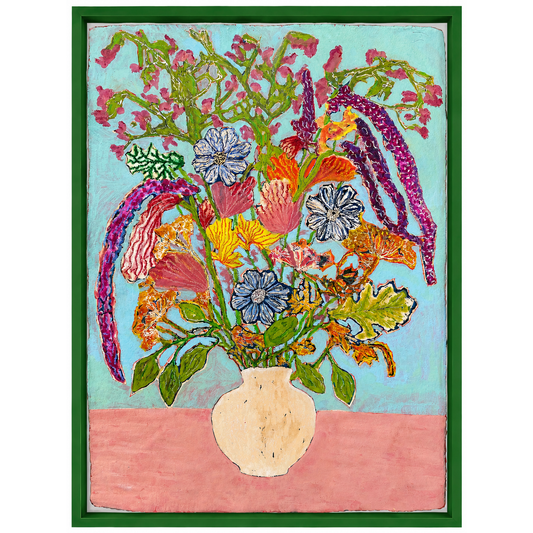 Summer Vase Sweet peas, Amaranth and fennel oil painting by Sophie Rees - THE BRISTOL ARTISAN