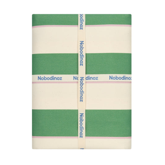 Tablecloth 150 x 250 cm - green cabana stripes - THE BRISTOL ARTISAN