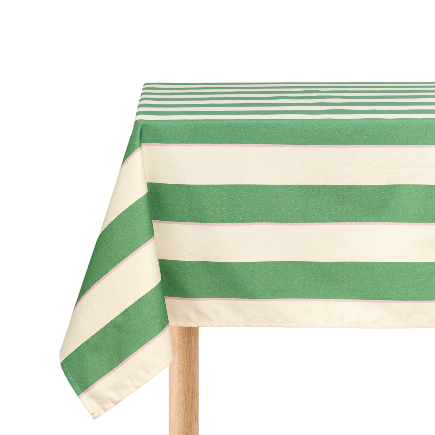 Tablecloth 150 x 250 cm - green cabana stripes - THE BRISTOL ARTISAN