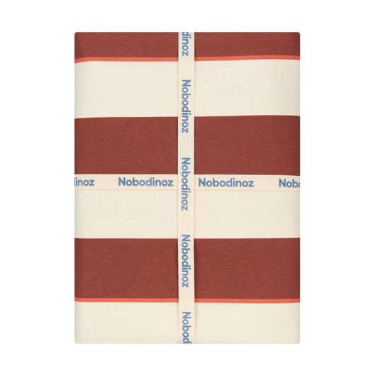 Tablecloth 150 x 250 cm - maroon cabana stripes - THE BRISTOL ARTISAN