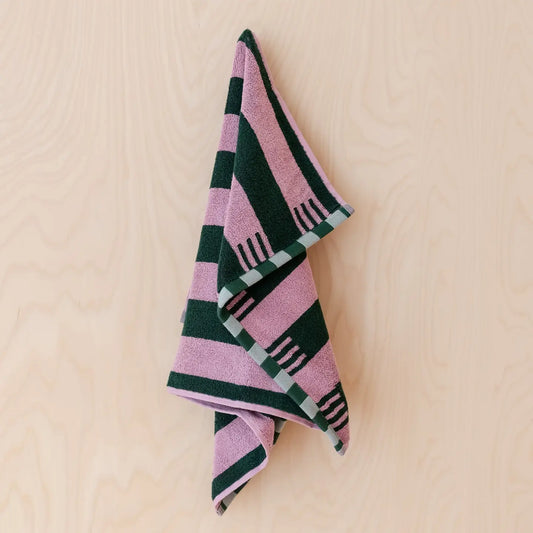 Terry Cotton Hand Towel - Rose Stripe - THE BRISTOL ARTISAN