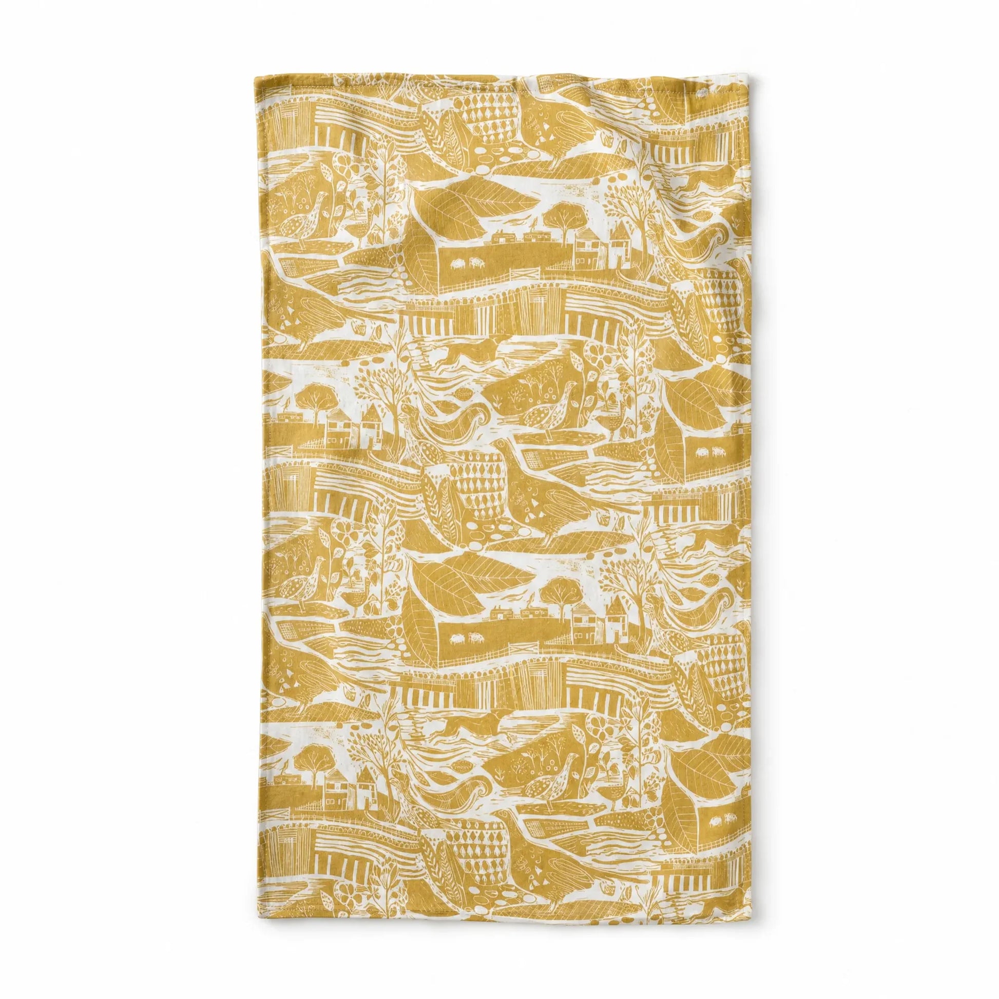 Through the Fields Ochre Tea Towel - THE BRISTOL ARTISAN