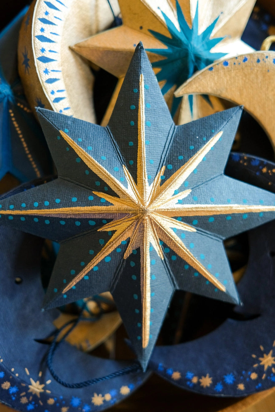 Twinkling Paper Star Christmas Decoration - THE BRISTOL ARTISAN