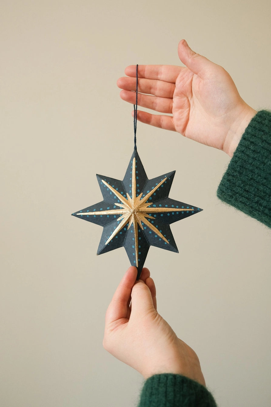 Twinkling Paper Star Christmas Decoration - THE BRISTOL ARTISAN